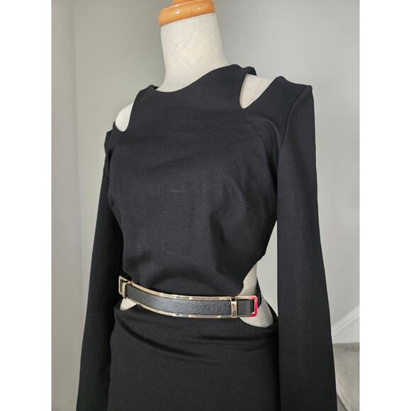 NWT Bebe Oselot LS Cutout Belted Long Sleeve Dress Size M - Picture 6 of 8